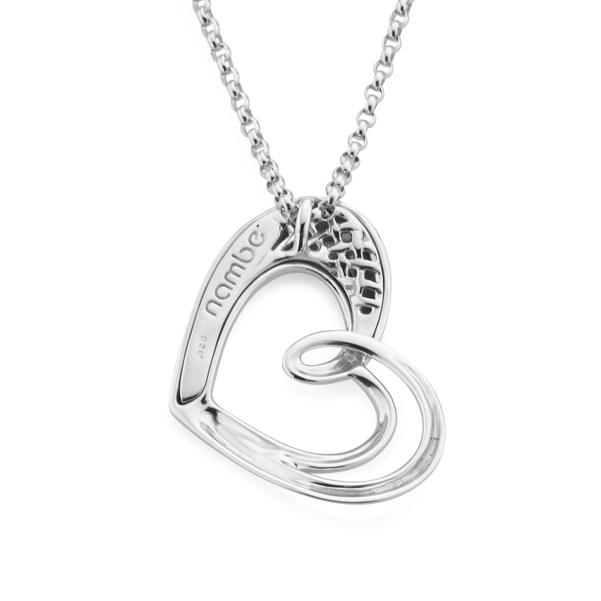 Nambe Jewelry Silver Heart Pendant Necklace