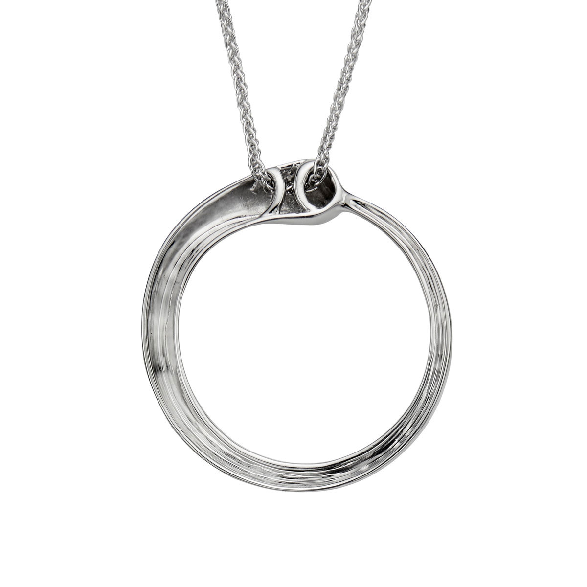 Nambe Jewelry Silver Circle Pendant