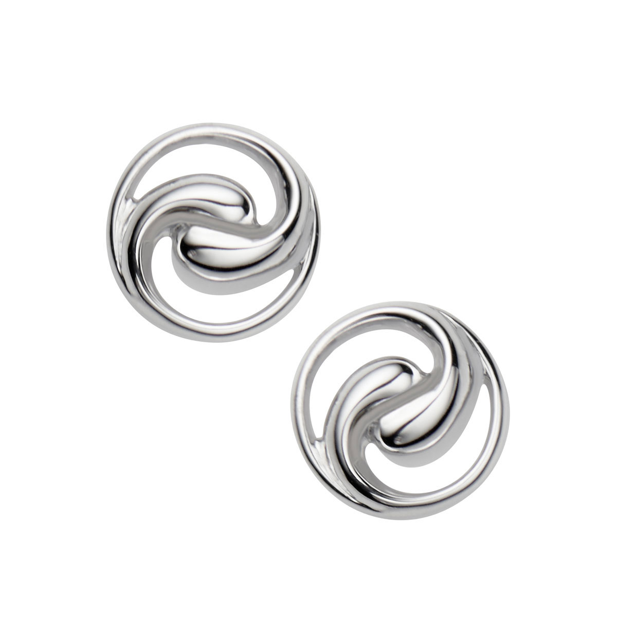 Nambe Jewelry Silver Dharma Stud Earrings, Pair