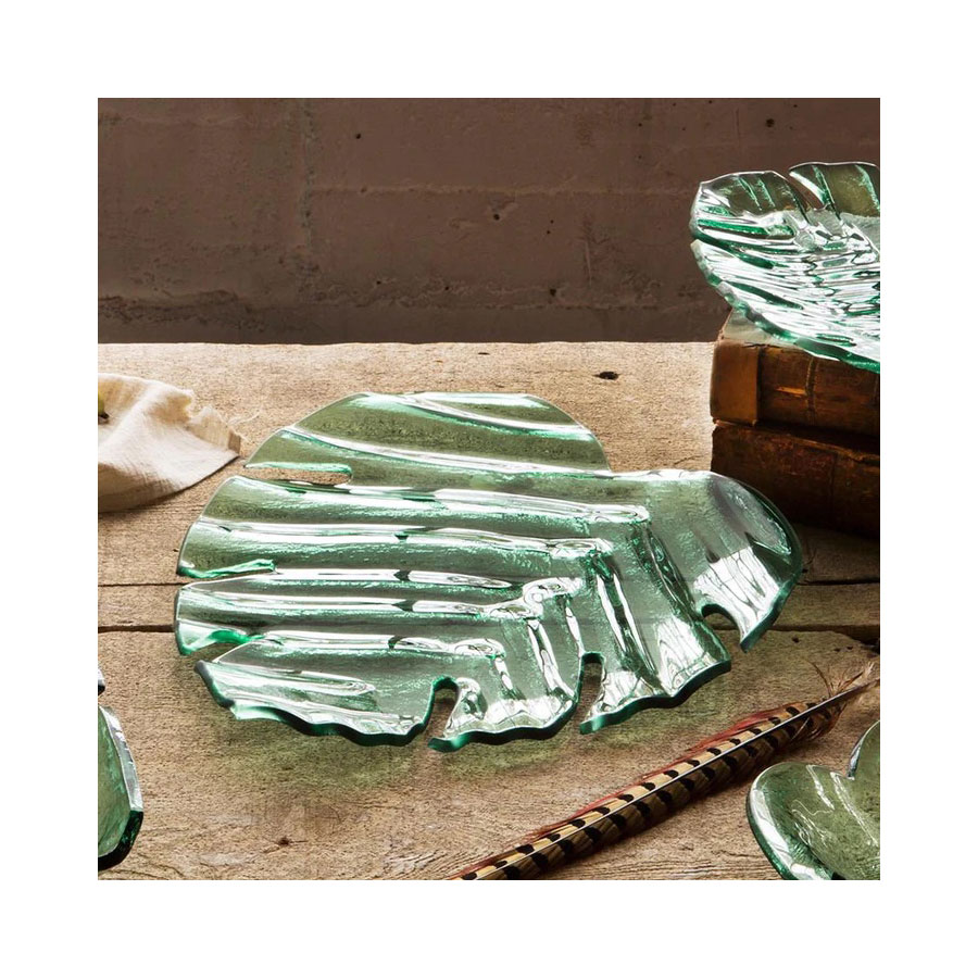 Annieglass Leaves 12 X 11" Palm Frond Cheese Board