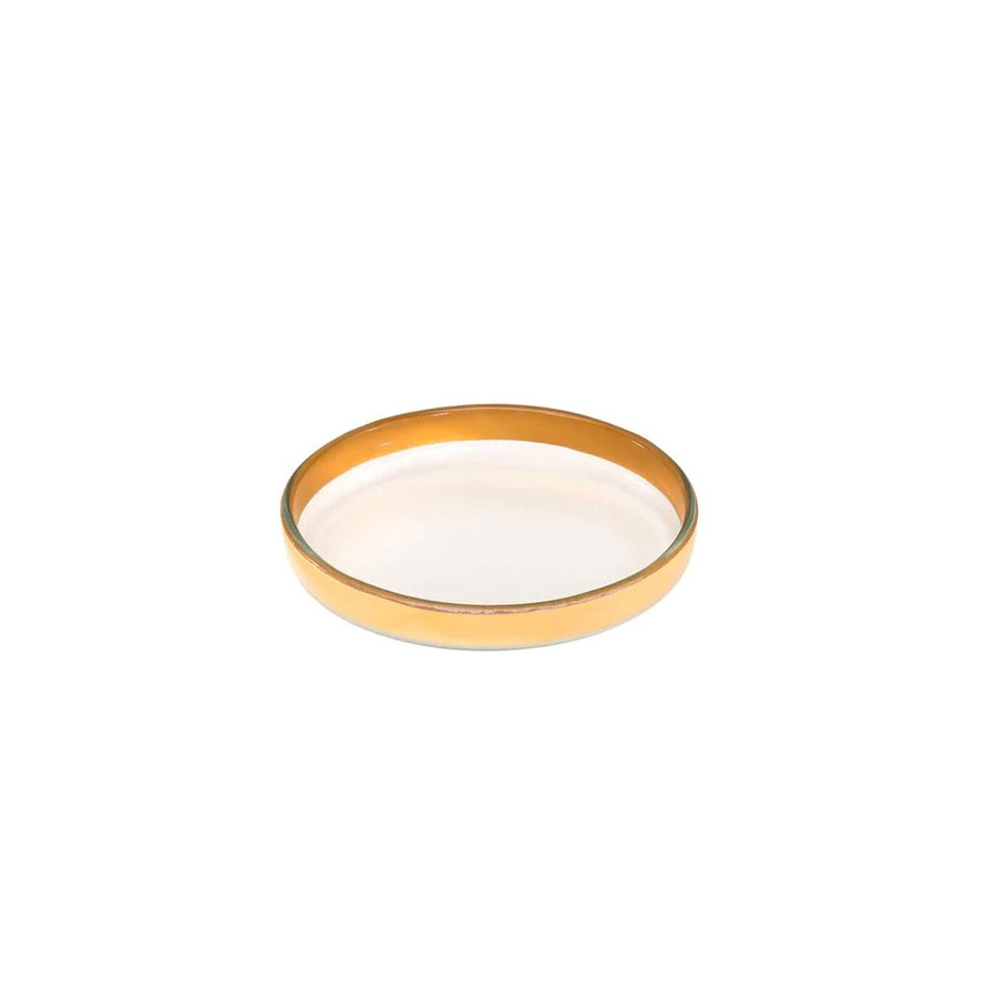 Annieglass Mod 6.5" Small Round Plate Gold