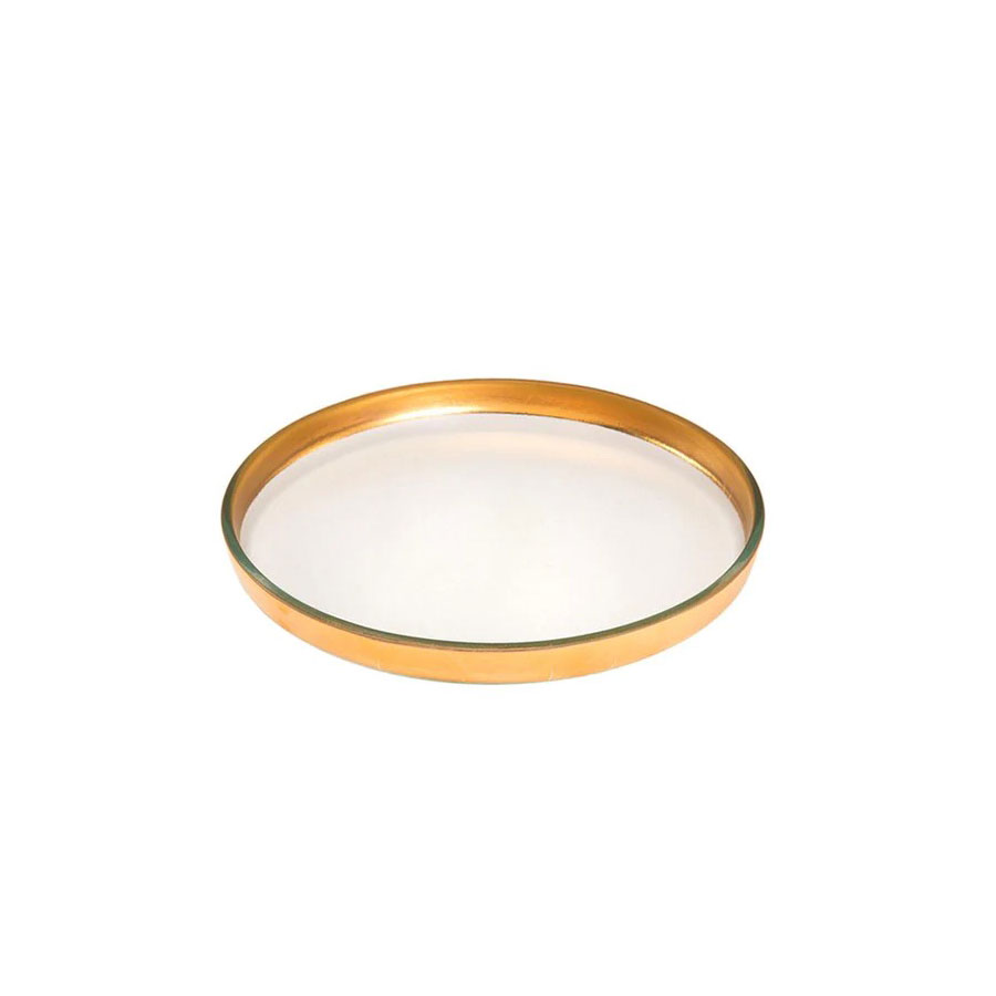 Annieglass Mod 9.25" Medium Round Plate Gold