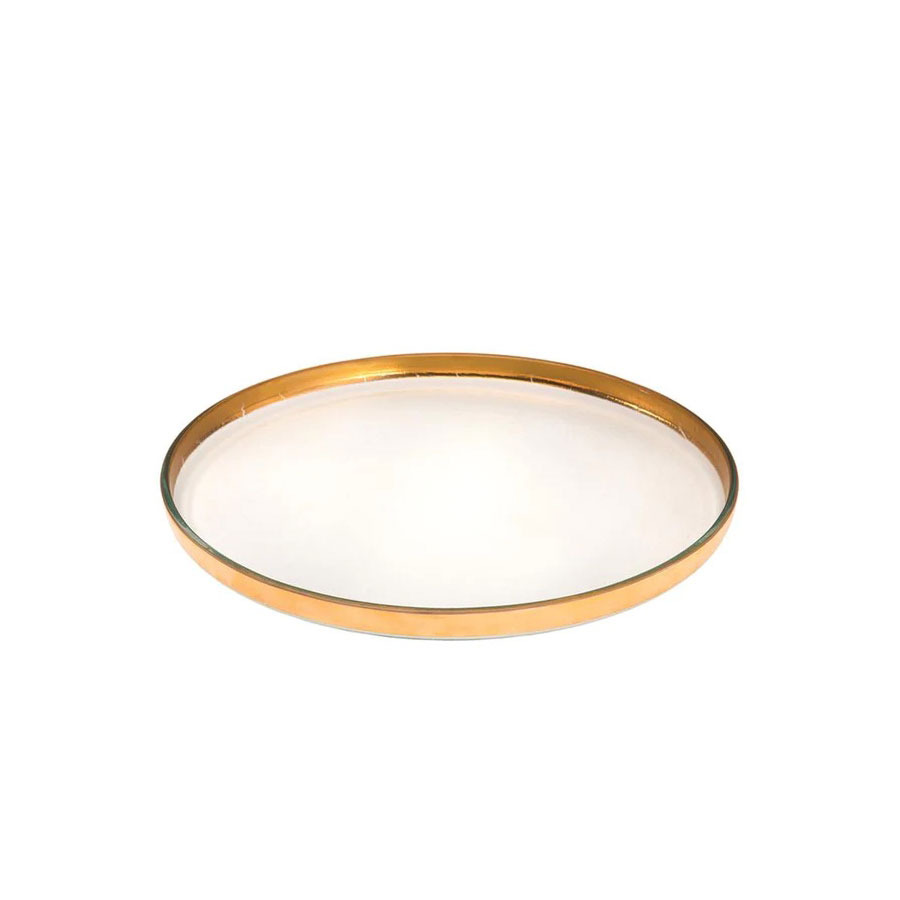 Annieglass Mod 12.5" Large Round Plate Gold