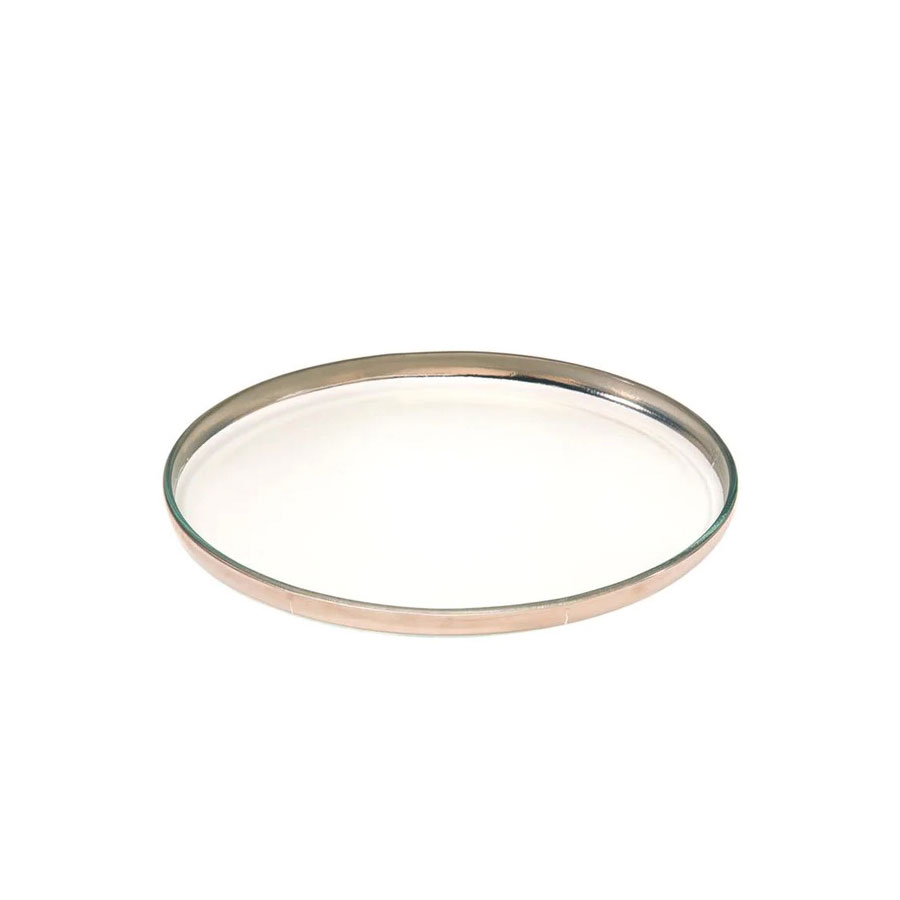 Annieglass Mod 12.5" Large Round Plate Platinum