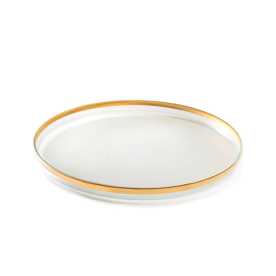 Annieglass Mod 16" Round Platter Gold