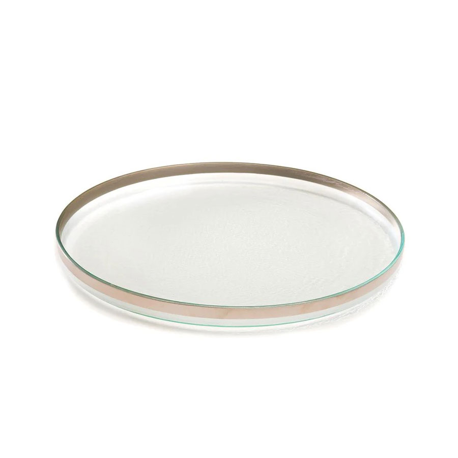 Annieglass Mod 16" Round Platter Platinum