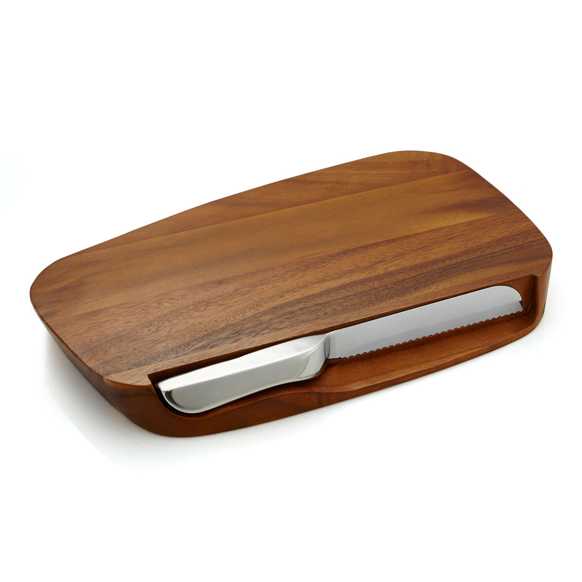 Nambe Wood Blend Bread Board With Knife