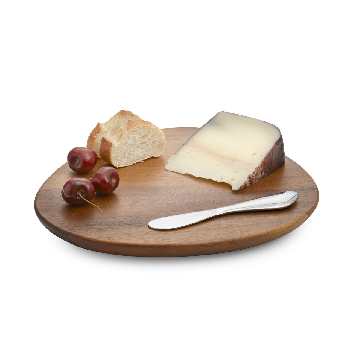 Nambe Wood Xeno Cheese Board with Spreader