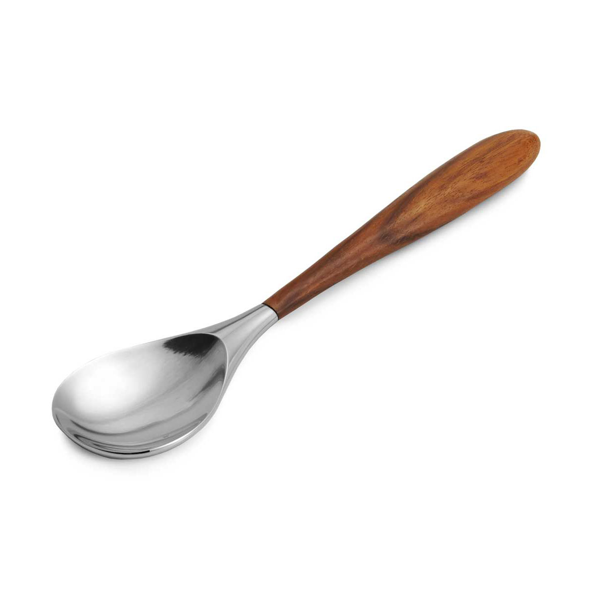 Nambe Curvo Metal and Wood Serving Spoon
