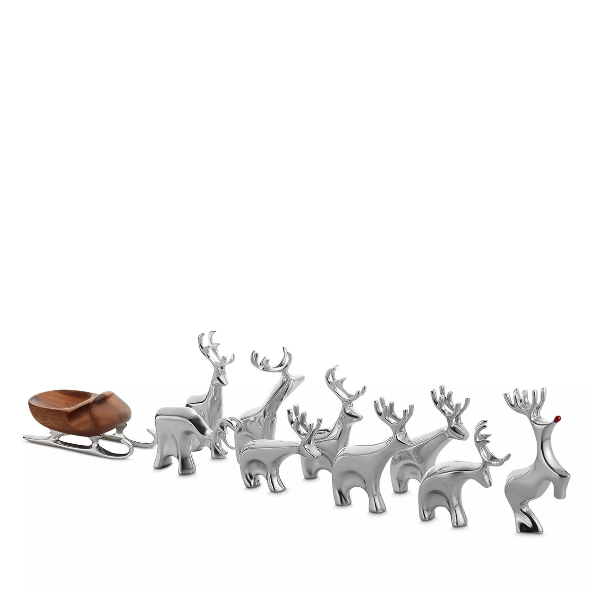 Nambe Holiday Mini Reindeer 10 Piece Set