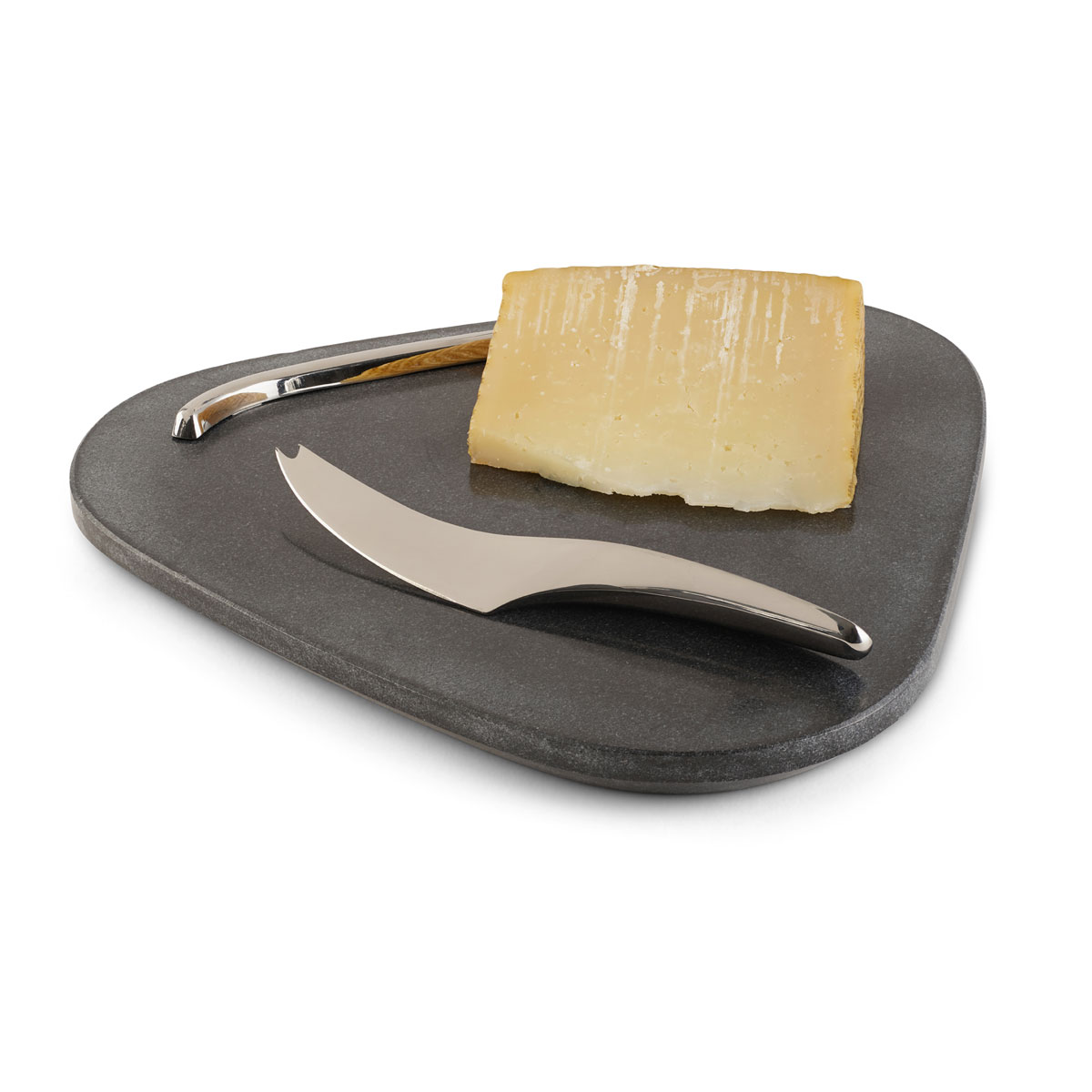 Nambe Lava Black Marble Cheese Board with Knife