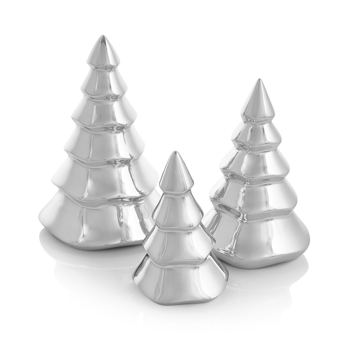 Nambe Metal Mini Christmas Tree Set of Three