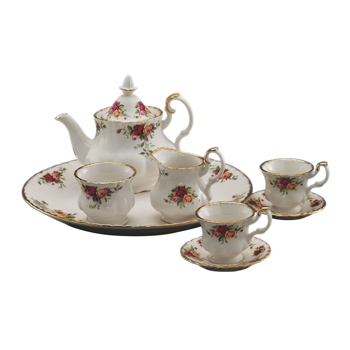 Royal Albert China Old Country Roses Le Petite 9-Piece Tea Set