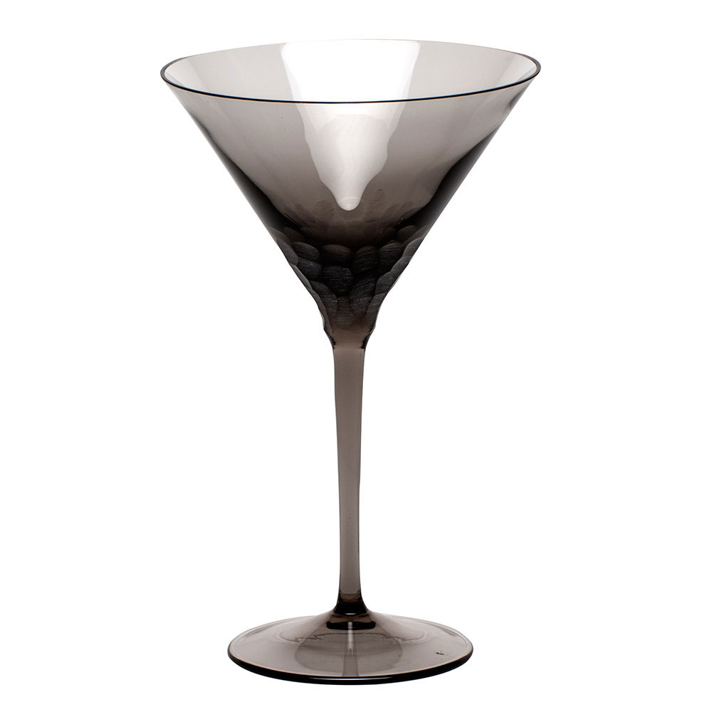 Moser Crystal Pebbles Martini Glass, Smoke, Single