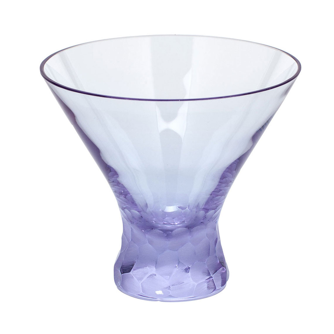 Moser Crystal Pebbles Stemless Martini Glass, Alexandrite Purple, Single