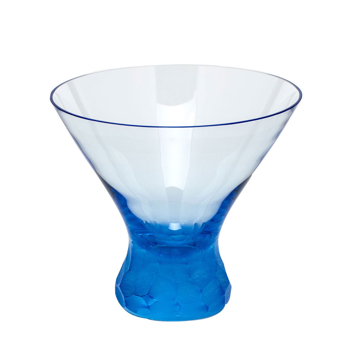 Moser Crystal Pebbles Stemless Martini Glass, Aquamarine, Single