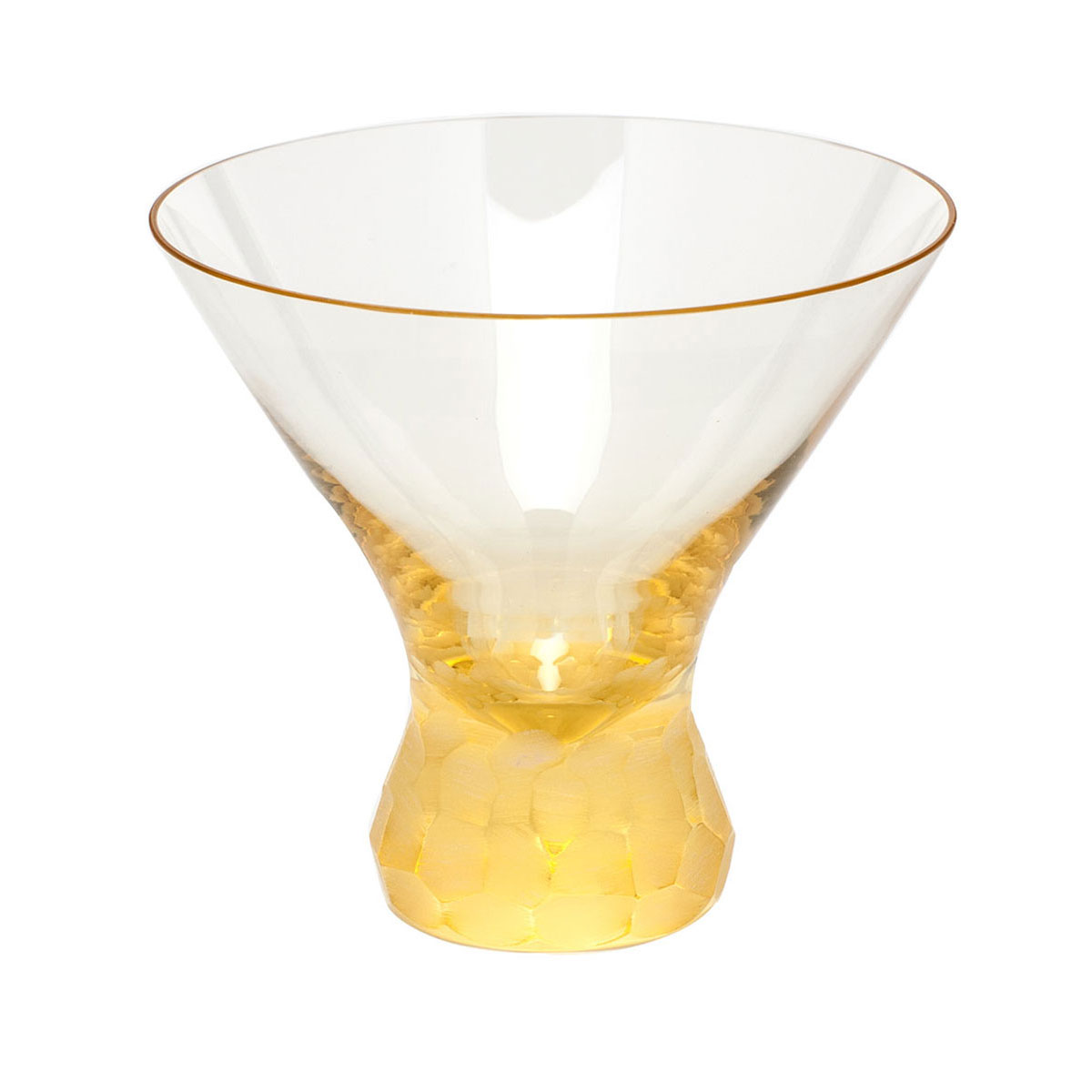 Moser Crystal Pebbles Stemless Martini Glass, Eldor Yellow, Single