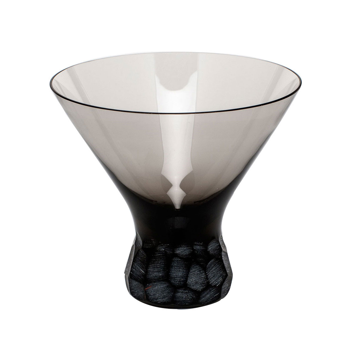 Moser Crystal Pebbles Stemless Martini Glass, Smoke, Single