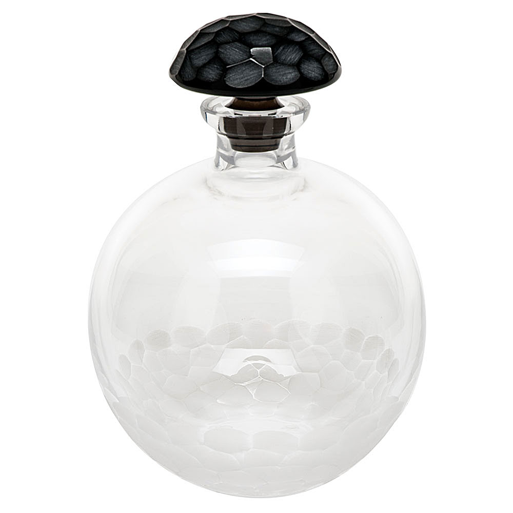 Moser Crystal Pebbles Round Decanter, Clear and Smoke