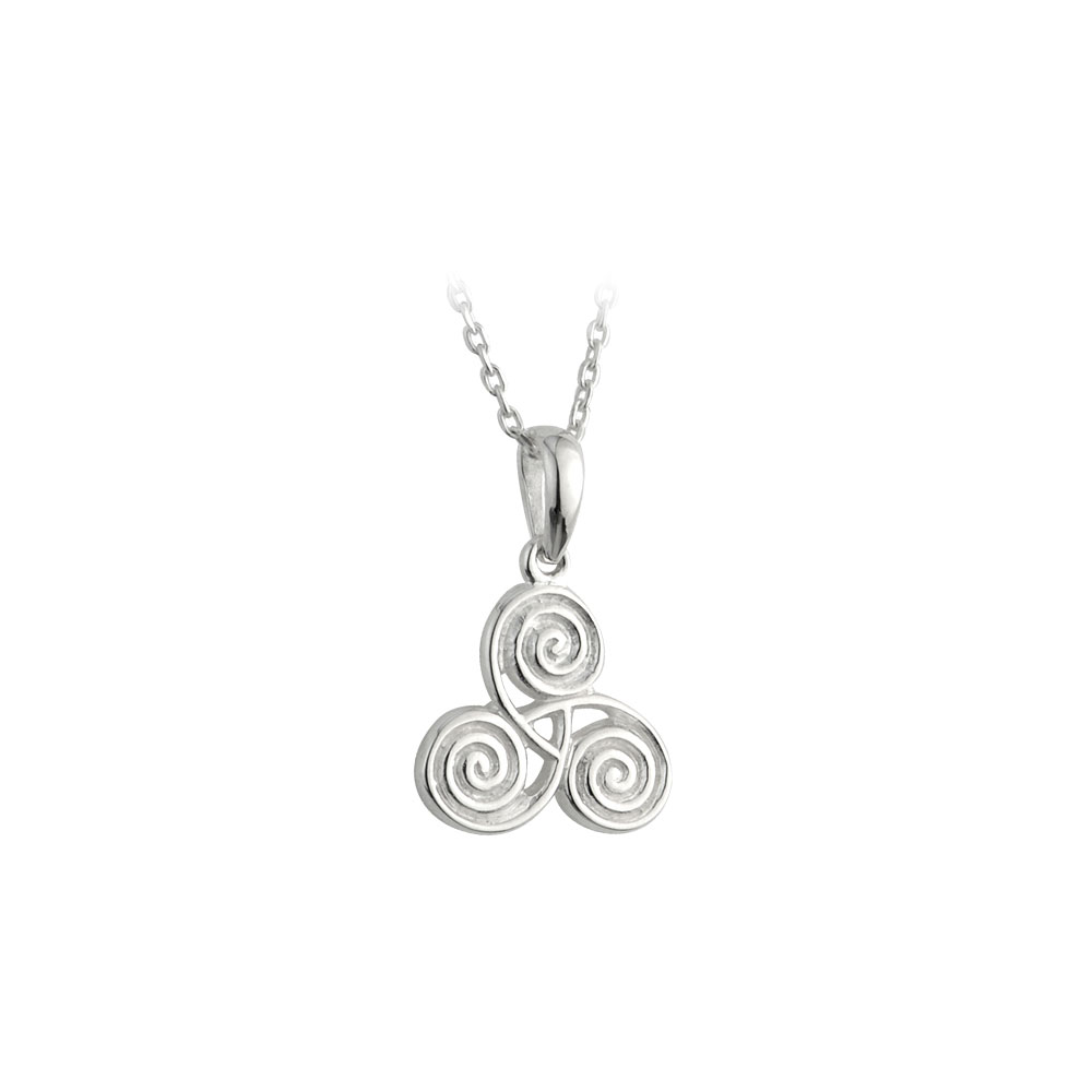 Cashs Ireland, Sterling Silver Celtic Spiral Pendant Necklace