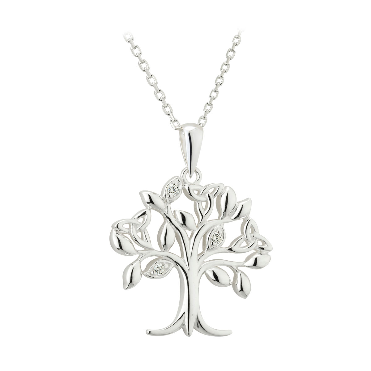 Cashs Ireland, Sterling Silver Crystal Set Tree of Life Pendant