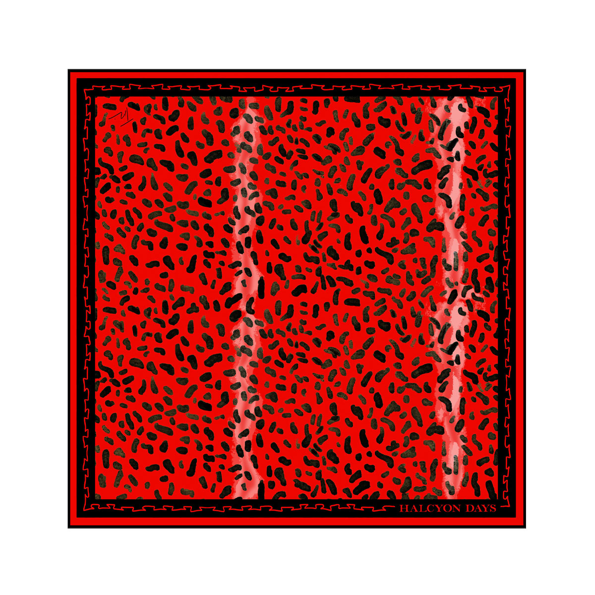 Halcyon Days Leopard Red 90 x 90 100% Silk Scarf