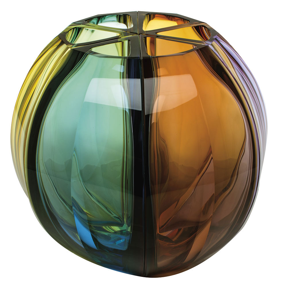 Moser Crystal Ball Vase 11.8" Multicolor