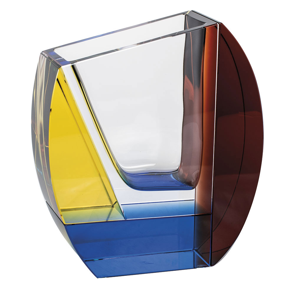 Moser Crystal Mondrian Vase 10.4" Multicolor