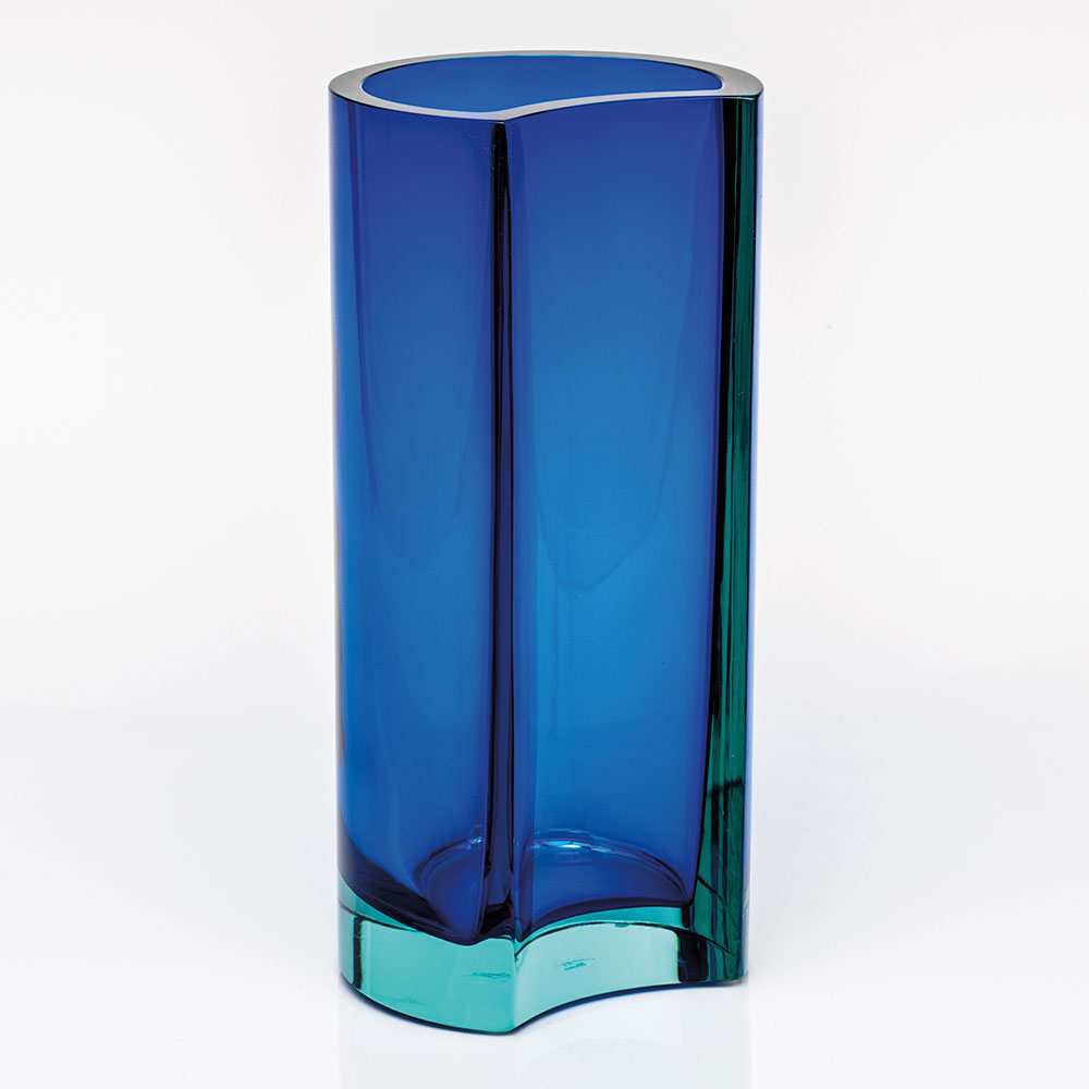Moser Crystal Rio Vase 11.8" Beryl and Blue
