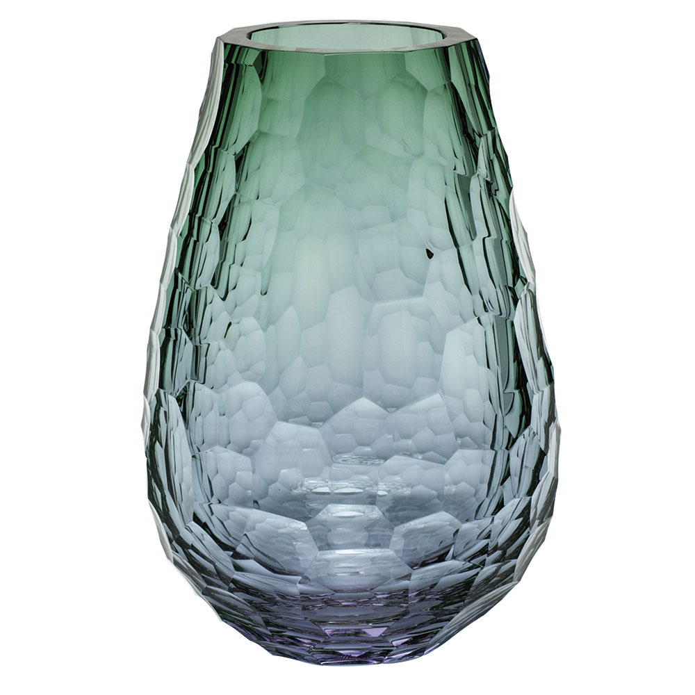 Moser Crystal Stones Vase 12.2" Alexandrite and Green