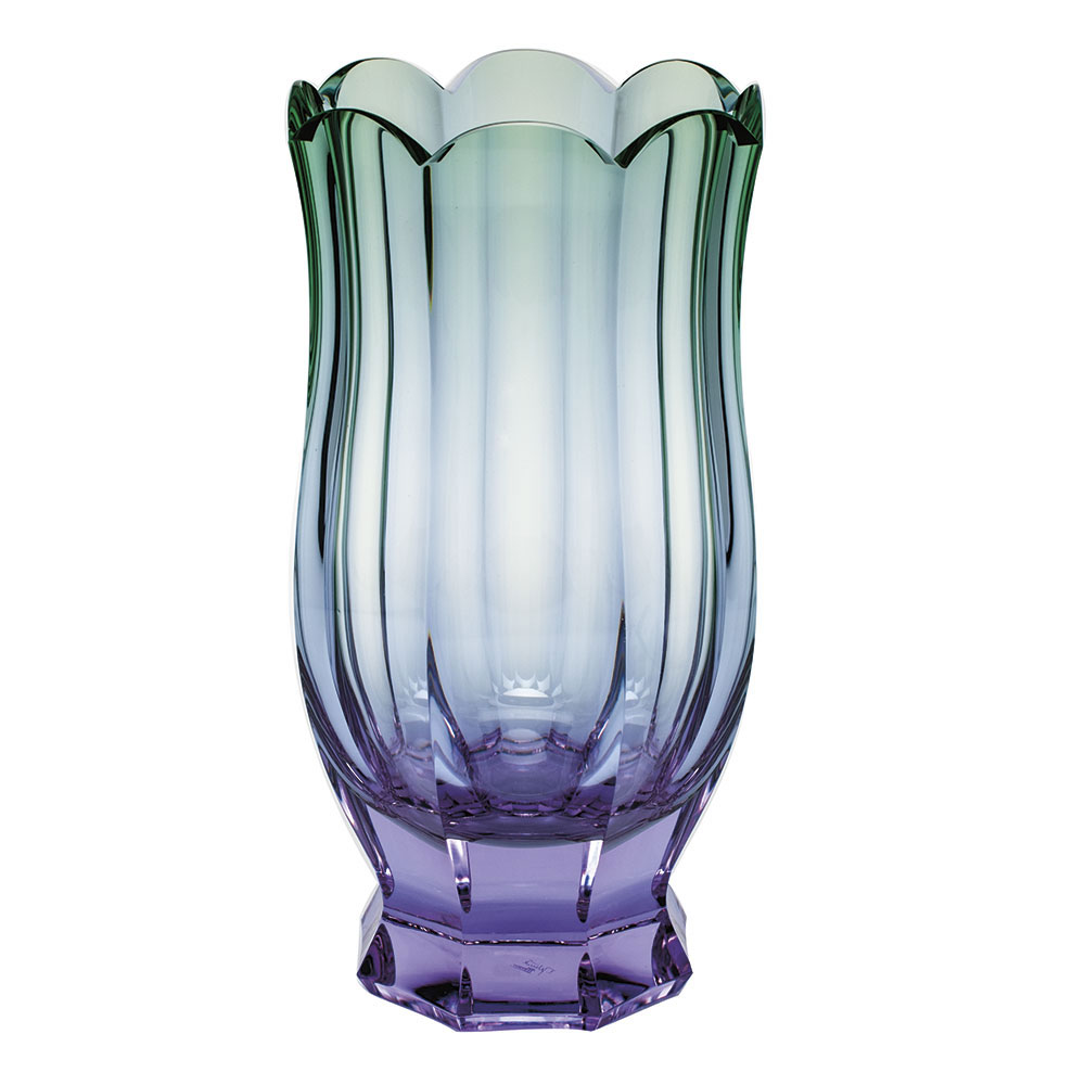 Moser Crystal Sirael Vase 13.8" Alexandrite and Green