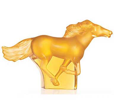 Lalique Figure Kazak Horse, yellow gold