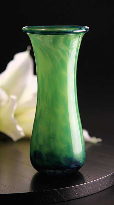 Cashs Ireland, Art Glass Forty Shades of Green, Medium Vase