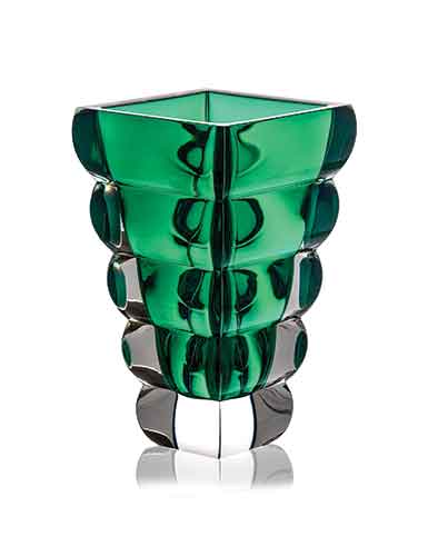 Rogaska Crystal, Adria Green 10" Crystal Vase