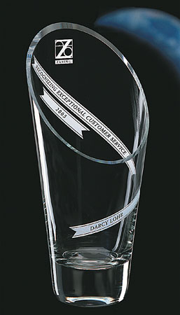 Crystal Blanc, Personalize! Aspire Crystal Vase 10.5"