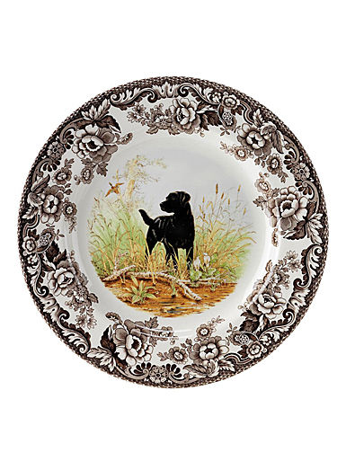 Spode Woodland Hunting Dogs Salad Plate, Black Labrador Retriever
