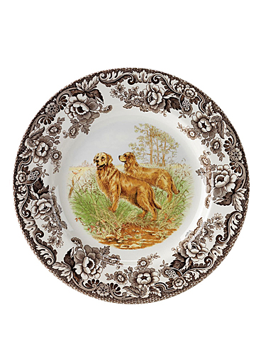 Spode Woodland Hunting Dogs Salad Plate, Golden Retriever