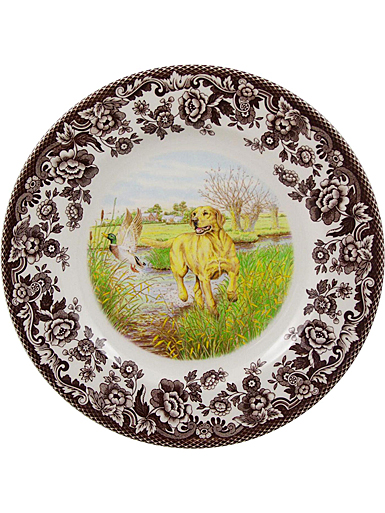 Spode Woodland Hunting Dogs Salad Plate, Yellow Labrador Retriever