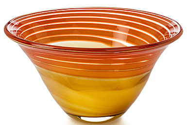 Waterford Evolution Red and Amber Swirl Bowl