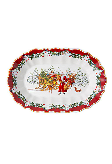 Villeroy and Boch Toy's Fantasy Large Oval Bowl Santa with Sleigh