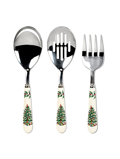Spode Christmas Tree Cutlery 3- Piece Cutlery Set, Ceramic Handle