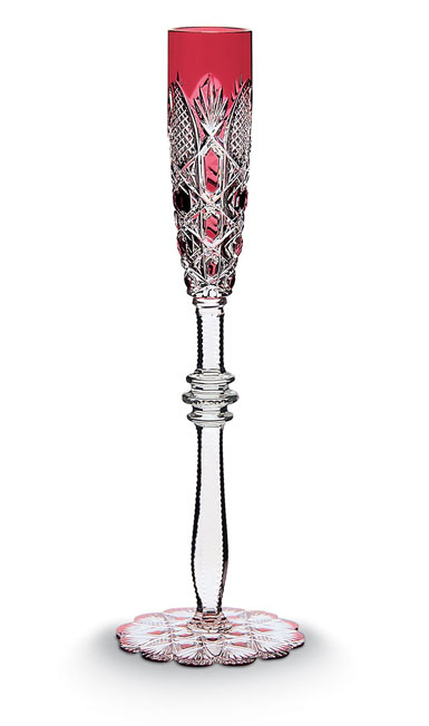Baccarat Crystal, Tsar Glass No. 4 Champagne Crystal Flute, Pink