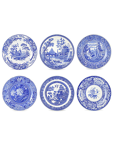 Spode Blue Room Set of 6 Assorted Georgian Plates