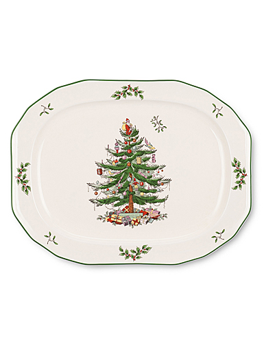 Spode Christmas Tree Serveware Sculpted Oval Platter
