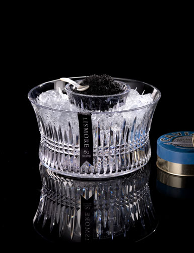 Waterford Lismore Diamond Caviar Server with Silver Insert