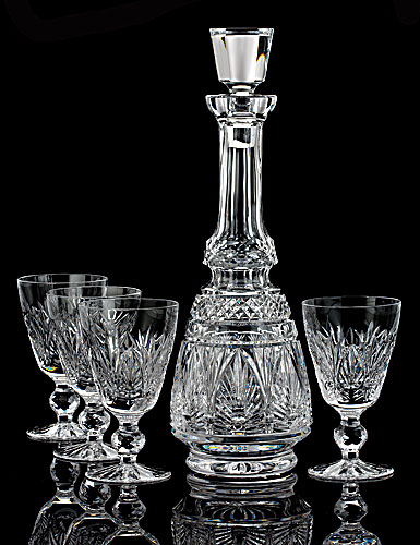 Waterford House of Waterford Designer Studio 2012 Blackwater Sherry Decanter And 4 Cordial Glasses