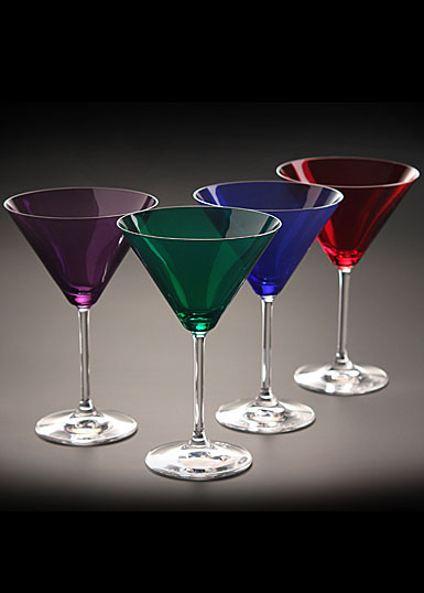 Marquis By Waterford Vintage Jewels Colored Martini, Set of 4