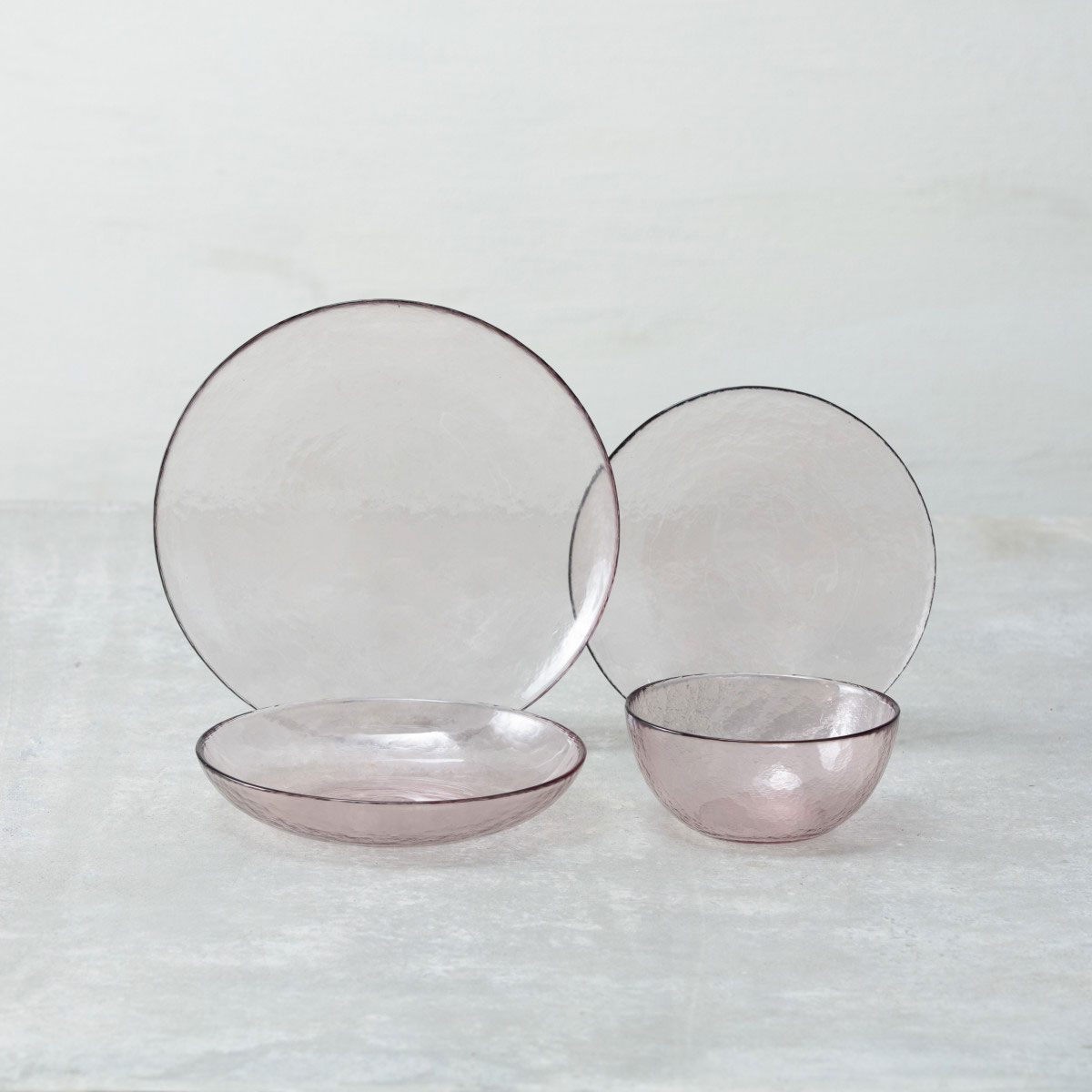 Fortessa Glass Los Cabos Pink 16 Piece Place Setting