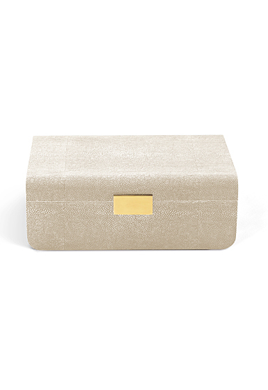 Aerin Modern Shagreen Large Jewelry Box, Wheat