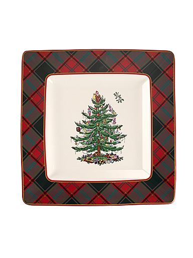 Spode Christmas Tree Tartan Square Platter